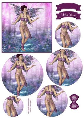 Ethereal Fairy ' Dawn ' Circle Pyramid Decoupage