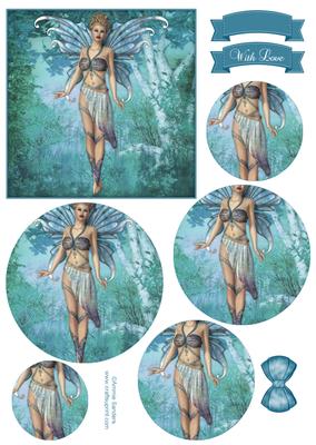 Ethereal Fairy ' Dusk ' Circle Pyramid Decoupage
