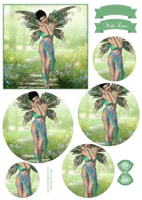 Ethereal Fairy ' Morning ' Circle Pyramid Decoupage