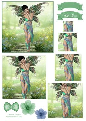 Ethereal Fairy ' Morning ' Pyramid Decoupage