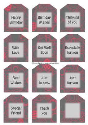 Puppy & Cupcake Sentiment Tags