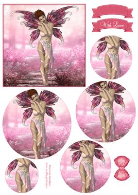 Ethereal Fairy ' Sunrise ' Circle Pyramid Decoupage