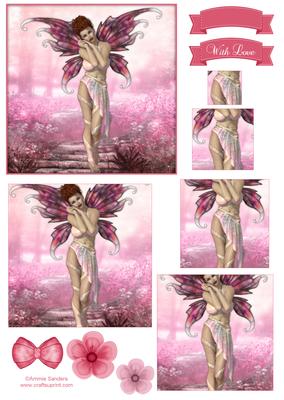 Ethereal Fairy ' Sunrise ' Pyramid Decoupage
