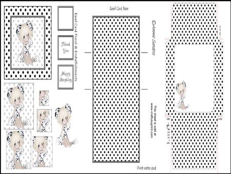 Cute Dalmation Girl Easel Card Kit
