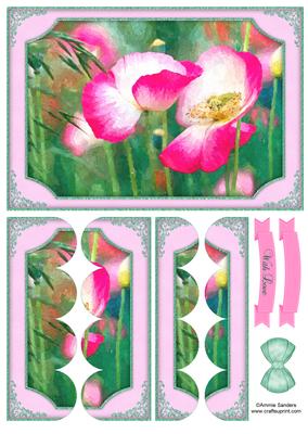 Watercolour Pink Wild Flowers Scallop Side Stacker