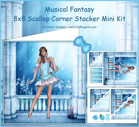 Musical Fantasy 8x8 Scallop Corner Stacker Mini Kit