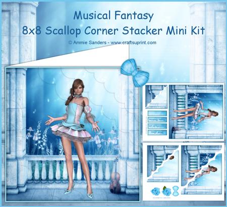 Musical Fantasy 8x8 Scallop Corner Stacker Mini Kit