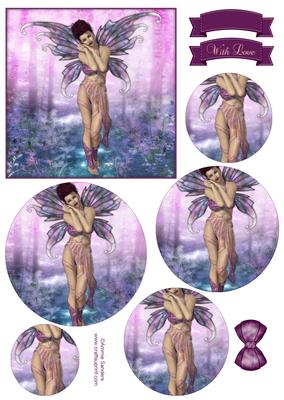 Ethereal Fairy ' Dawn ' Circle Pyramid Decoupage