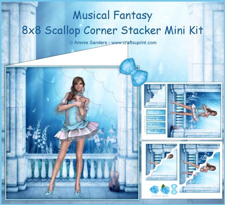 Musical Fantasy 8x8 Scallop Corner Stacker Mini Kit