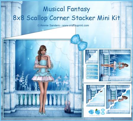Musical Fantasy 8x8 Scallop Corner Stacker Mini Kit