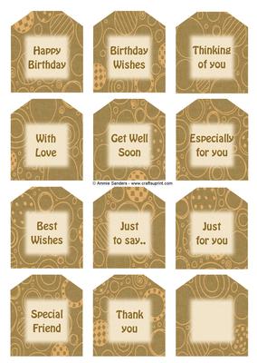 Puppy & Cupcake Sentiment Tags