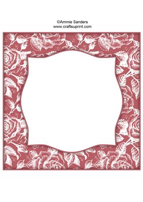 Vintage Rose 8x8 Blank Card Front - Rich Shade