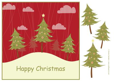 Happy Christmas , Christmas Tree's 8x8 Topper