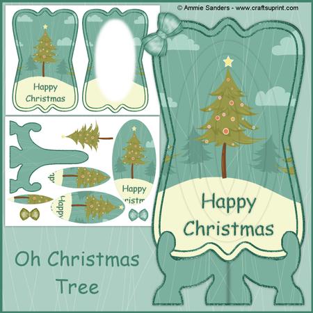 Oh Christmas Tree Shaped Plate Card Mini Kit
