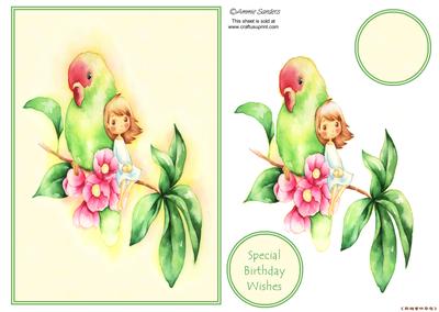 Darling Little Flower Girl with Beautiful Bird