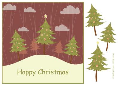 Happy Christmas , Christmas Tree's 8x8 Topper