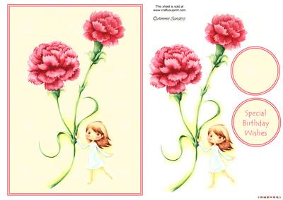 Darling Little Flower Girl with Beautiful Red Carnations