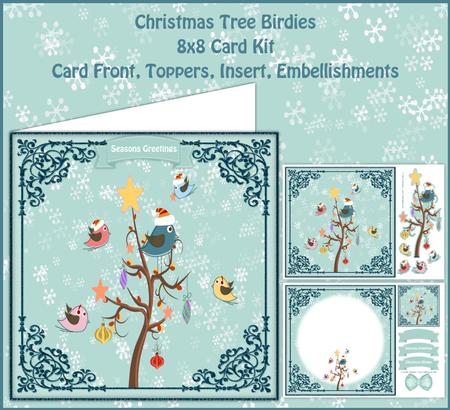 Christmas Tree Birdies 8x8 Mini Kit