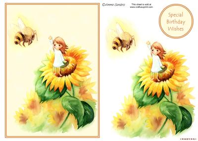 Darling Little Flower Girl with a Beautiful Sunflower