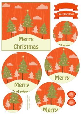 Oh Christmas Tree Circle Pyramid Decoupage