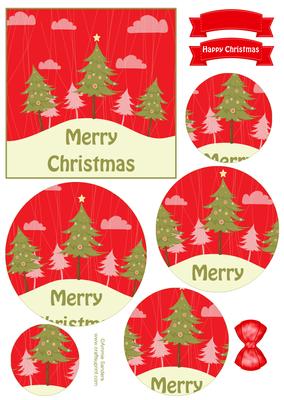 Oh Christmas Tree Circle Pyramid Decoupage