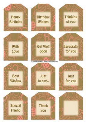 Puppy & Cupcake Sentiment Tags