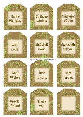Puppy & Cupcake Sentiment Tags