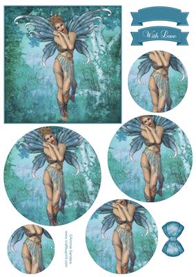 Ethereal Fairy ' Dusk ' Circle Pyramid Decoupage