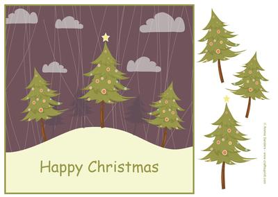 Happy Christmas , Christmas Tree's 8x8 Topper