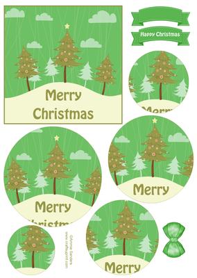 Oh Christmas Tree Circle Pyramid Decoupage
