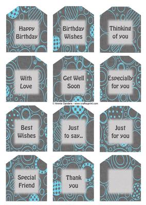 Puppy & Cupcake Sentiment Tags