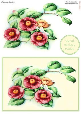 Darling Little Flower Girl with Beautiful Wild Roses