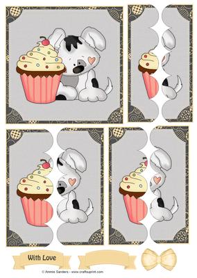 Puppy & Cupcake Scallop Side Stacker
