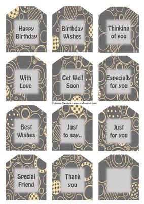 Puppy & Cupcake Sentiment Tags