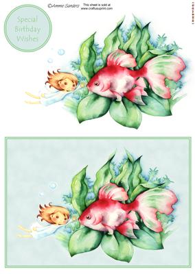 Darling Little Flower Girl Taking a Break with the Fishes