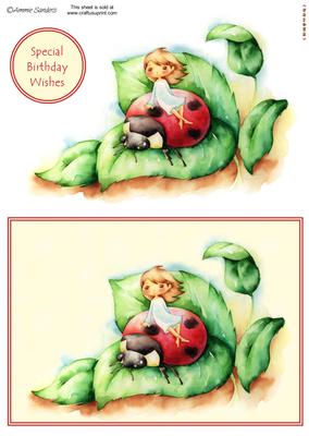 Darling Little Flower Girl Riding on a Lady Bug