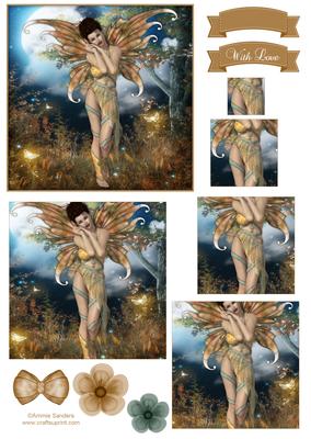 Ethereal Fairy ' Evening ' Pyramid Decoupage