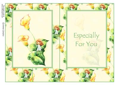 Darling Little Flower Girl with Beautiful Yellow Flowers Fold Back