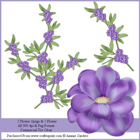 2 Flower Sprigs & 1 Flower