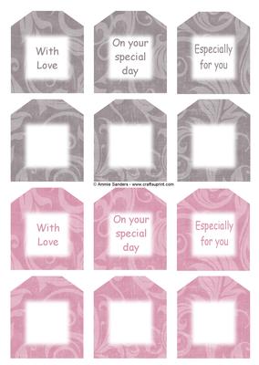 Beautiful Blushing Bride Sentiment Tags