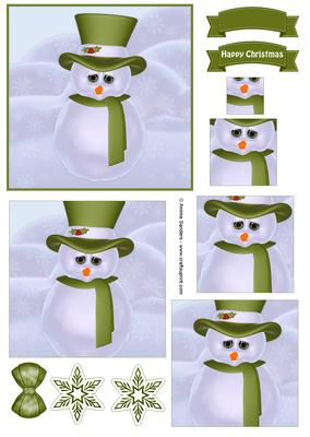 Christmas Snowman Pyramid Decoupage