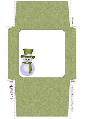 Christmas Snowman 5x5 Envelope