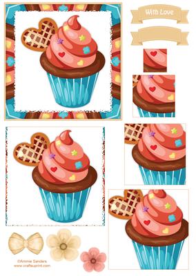 Delightful Cupcake Pyramid Decoupage