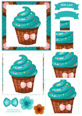 Delightful Cupcake Pyramid Decoupage