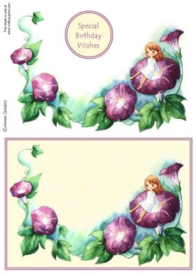 Darling Little Flower Girl Sat on a Beautiful Purple Flower
