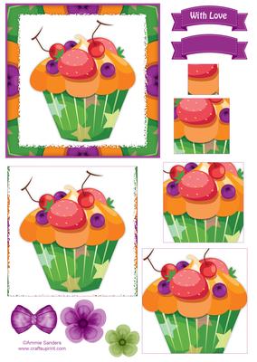 Delightful Cupcake Pyramid Decoupage