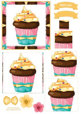 Delightful Cupcake Pyramid Decoupage