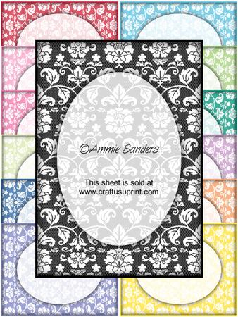 Bright Shades Fancy Lace Frame Effect Card Fronts