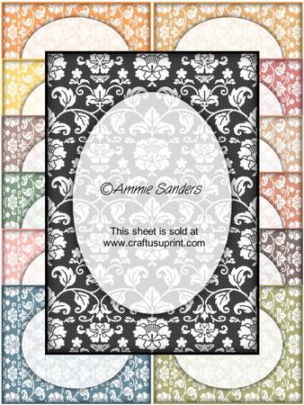 Earthy Shades Fancy Lace Frame Effect Card Fronts