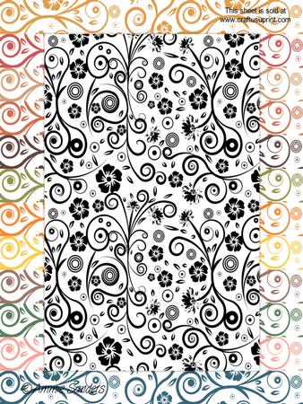 Earthy Shades Floral Swirls A4 Backing Papers Set 1